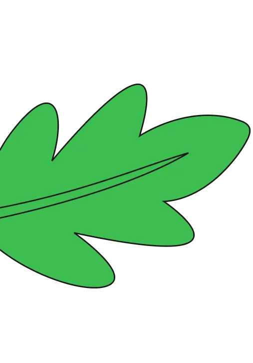 Illustration of a yellow flower with a blue center and green stem with one leaf.
