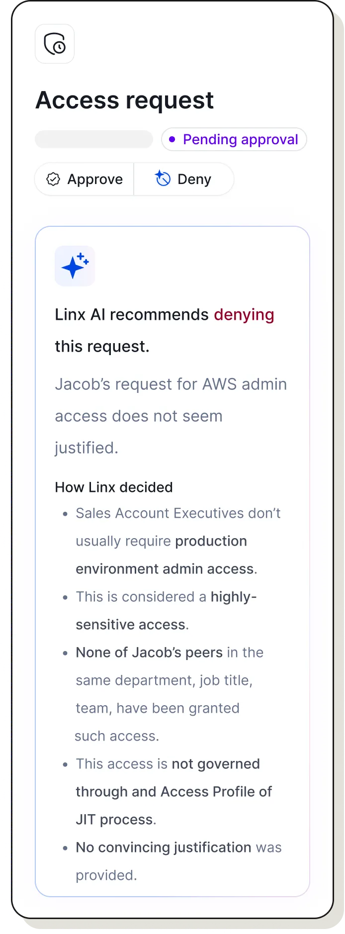 Dashboard showing identity and assets inventory with charts on open issues trends, open issues by type, human and non-human identity risks, and identity breakdown by resource.