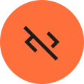 Orange circular icon with a black speaker crossed by a diagonal slash, clearly indicating muted audio, sound off, or silence.