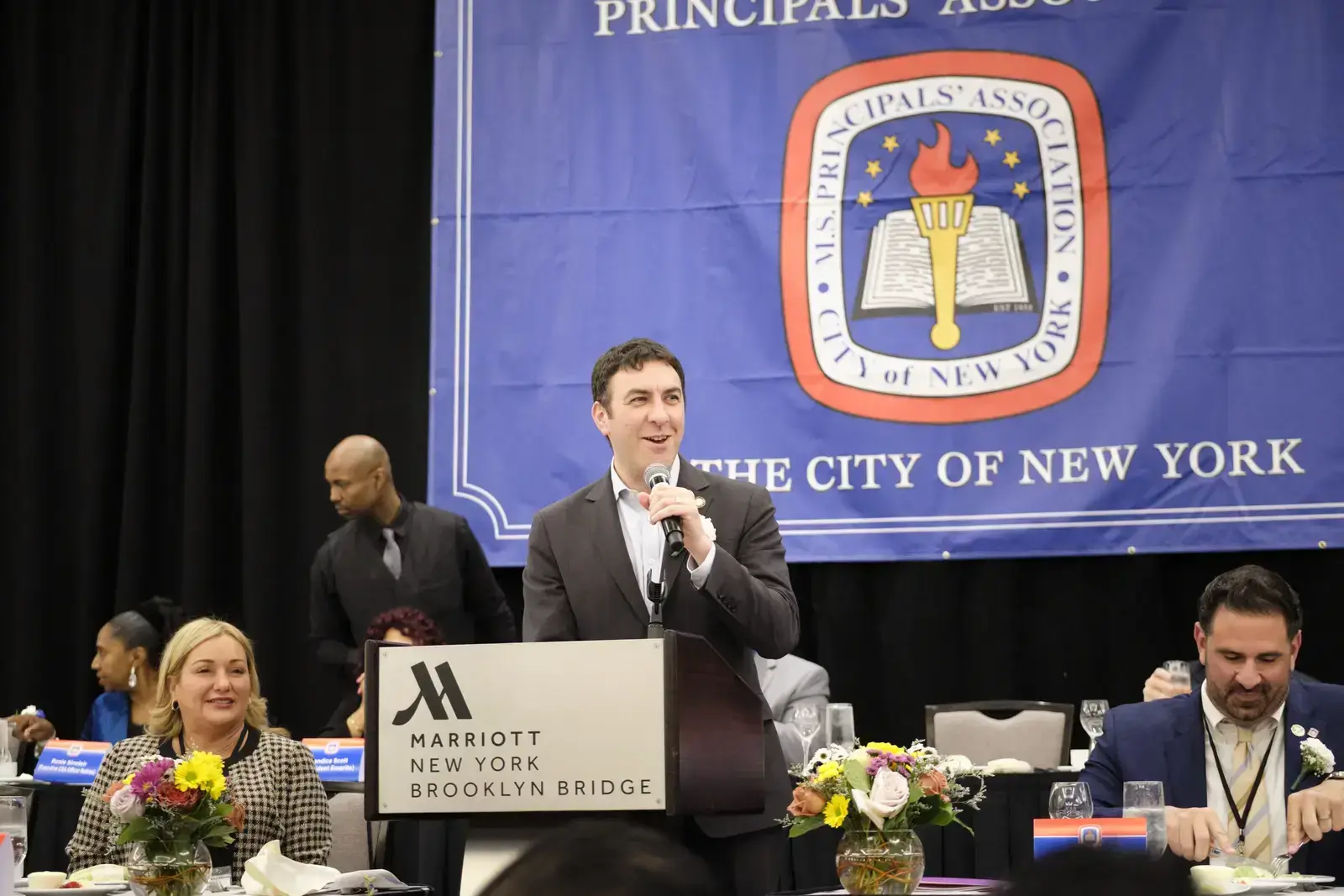 Speaker presenting at NYC Principals' Association event