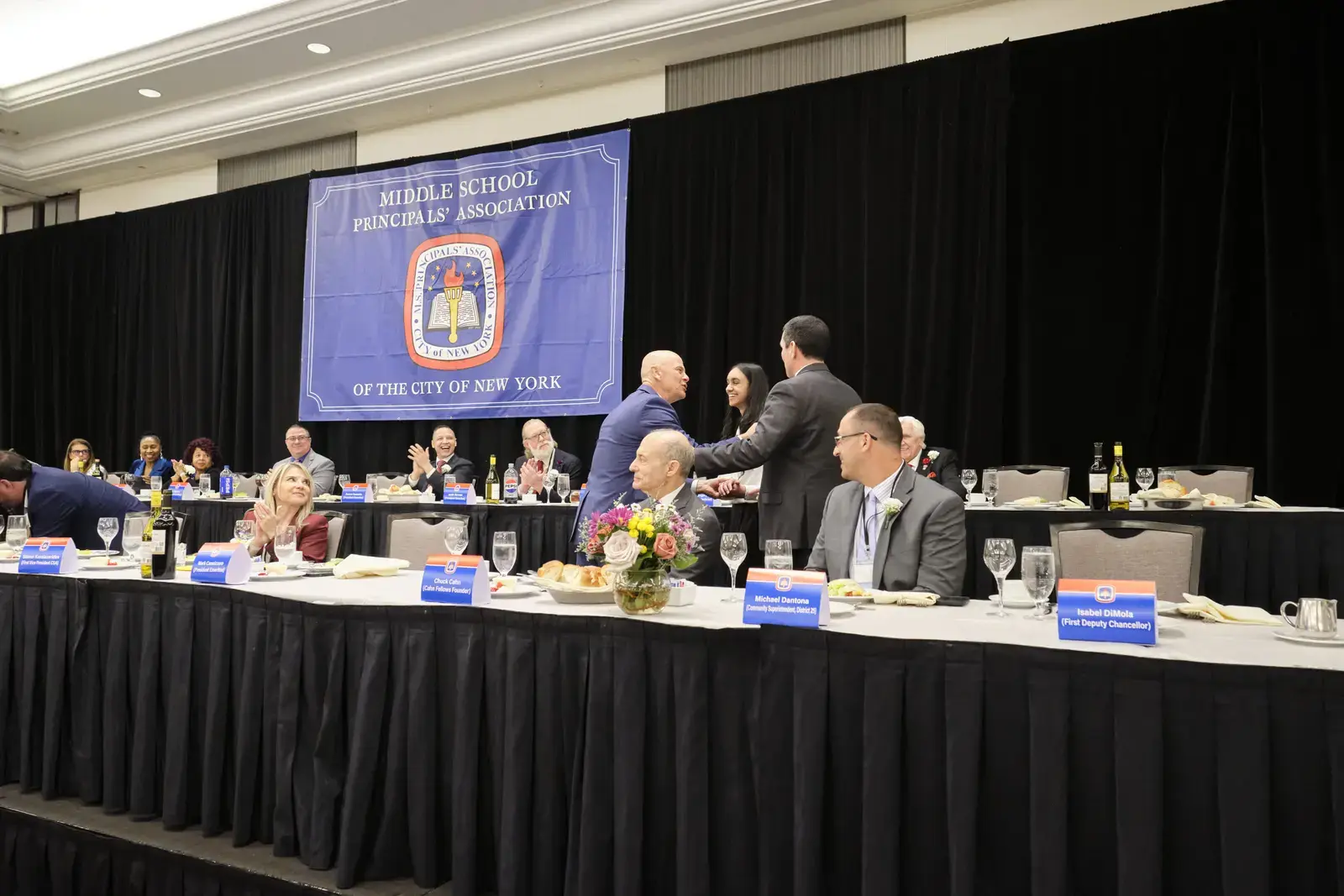 Middle School Principals Association meeting with attendees seated at tables