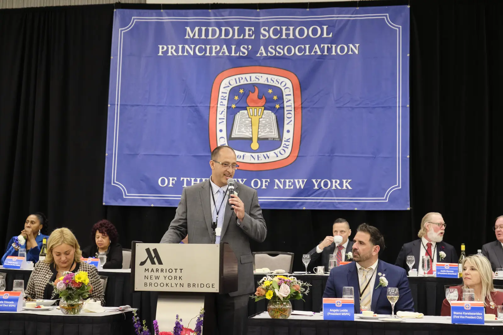 Speaker addressing Middle School Principals' Association conference attendees