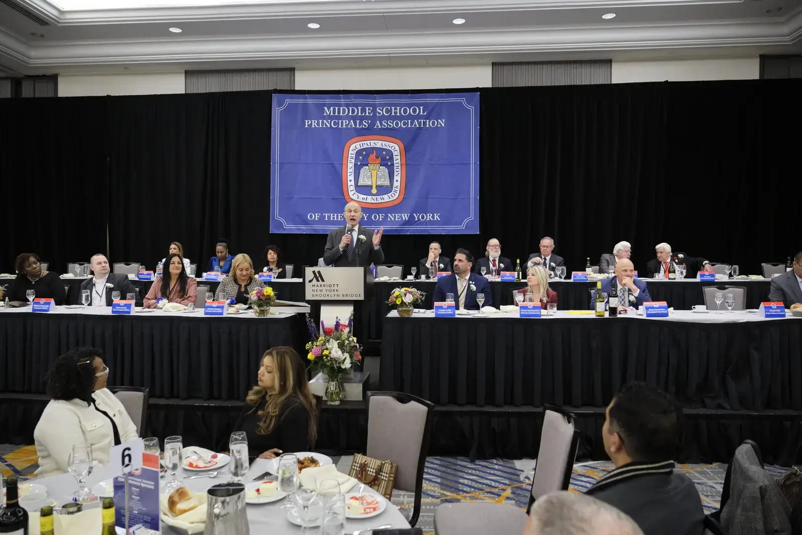 Middle School Principals Association meeting with speaker at podium