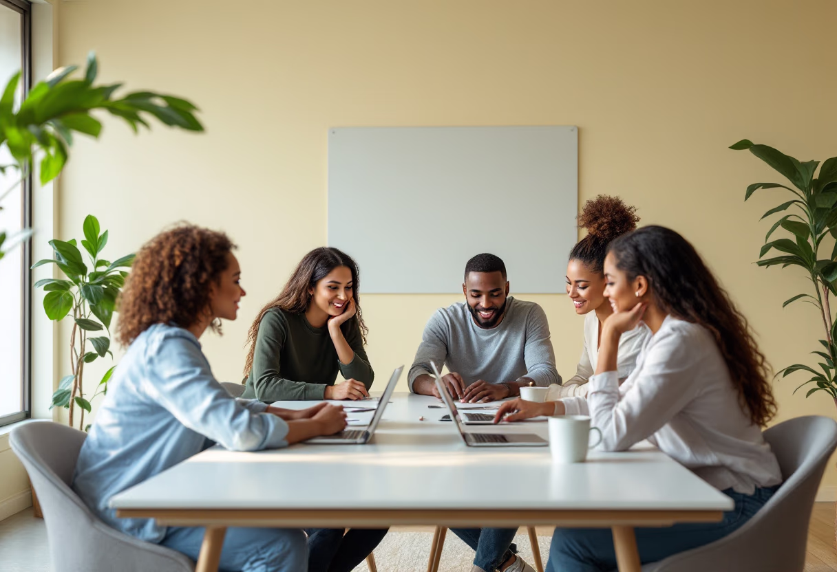 image of colleagues in a meeting room setting (for a b2b saas)