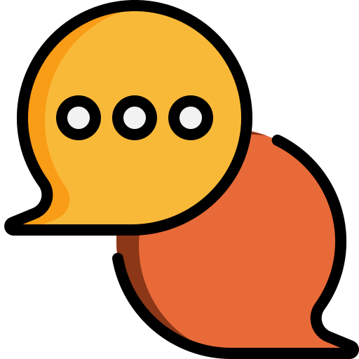blue speech bubble to represent communication