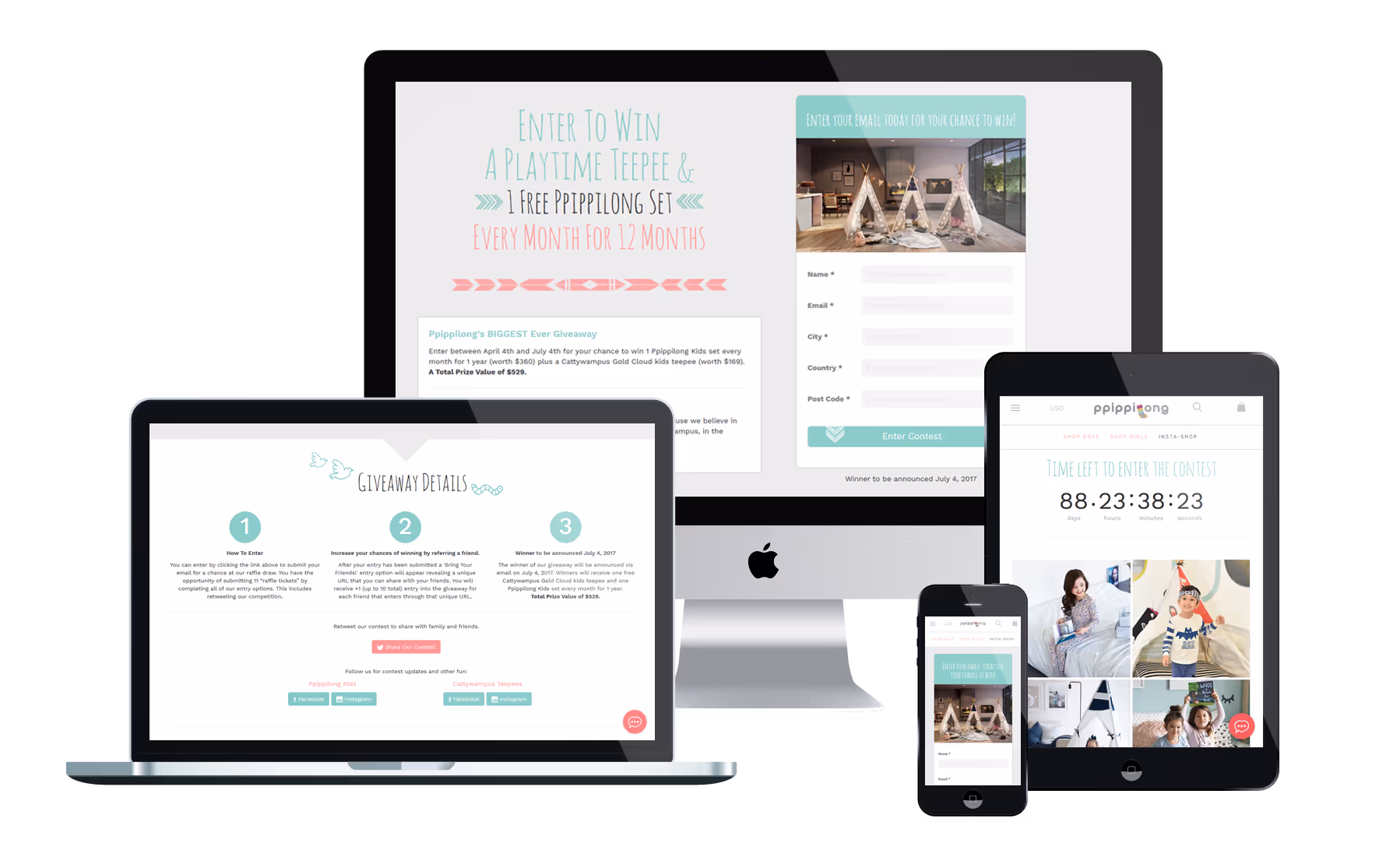 Ppippilong giveaway page website design by Allegra Designs