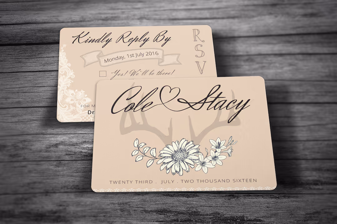 Country chic wedding invite by Allegra Designs