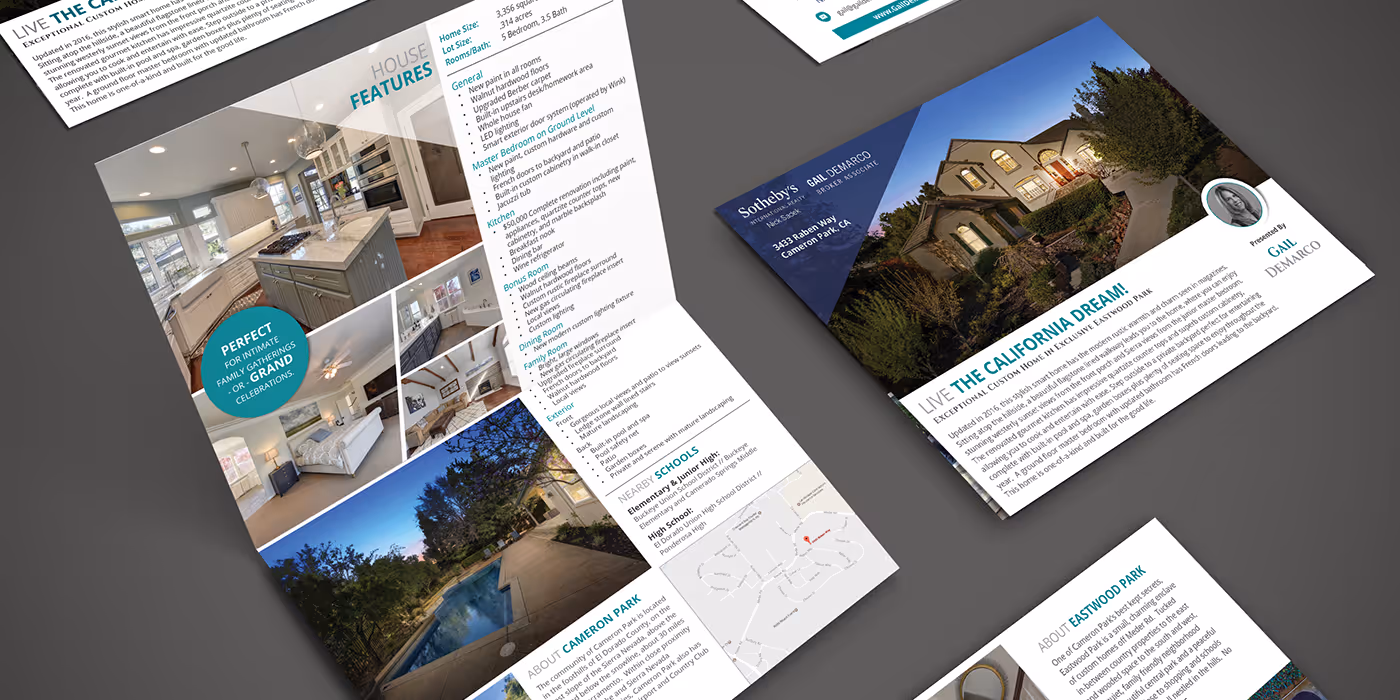 Real estate brochure design by Allegra Designs