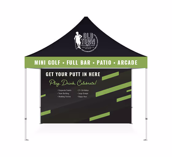 Old Town Putt event tent design by Allegra Designs