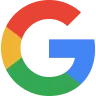 Google logo with a multicolored capital G.