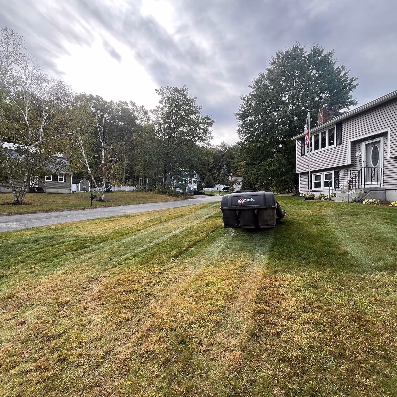 Clean, polished landscape design completed in Londonderry, New Hampshire