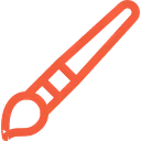 Red paintbrush icon tilted diagonally.