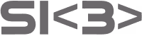 Stylized text reading SK3 with angular and geometric design in gray.