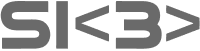 Stylized text reading SK3 with angular and geometric design in gray.