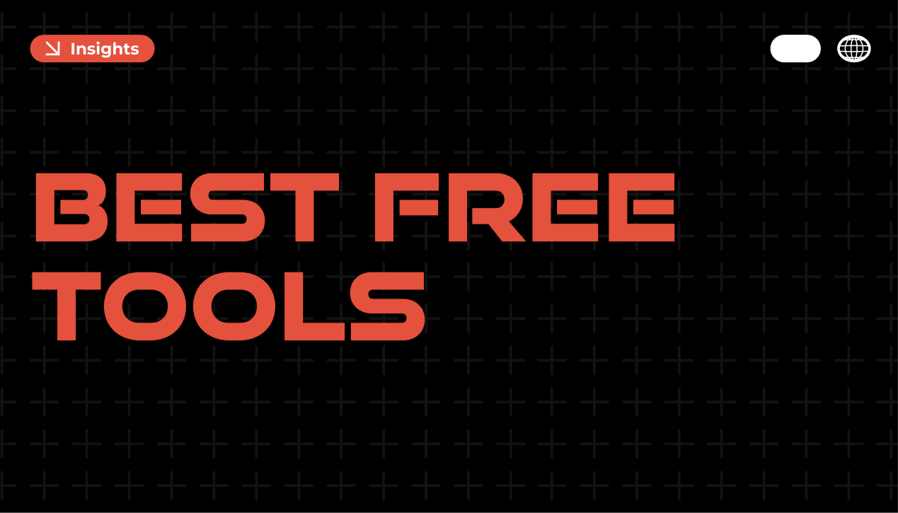 "BEST FREE TOOLS" in bold red lettering on a dark grid background.