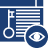 Document with magnifying glass and an eye icon symbolizing close examination or review.