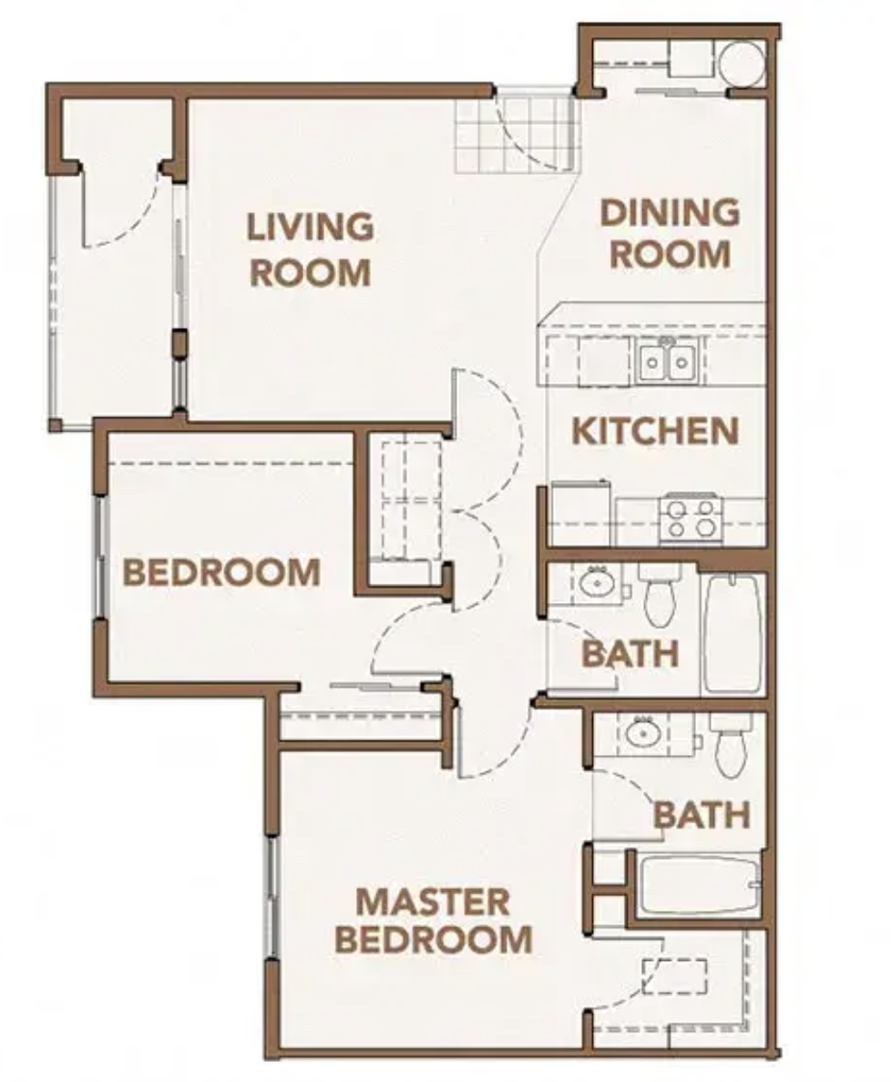 2x2 floor plan layout