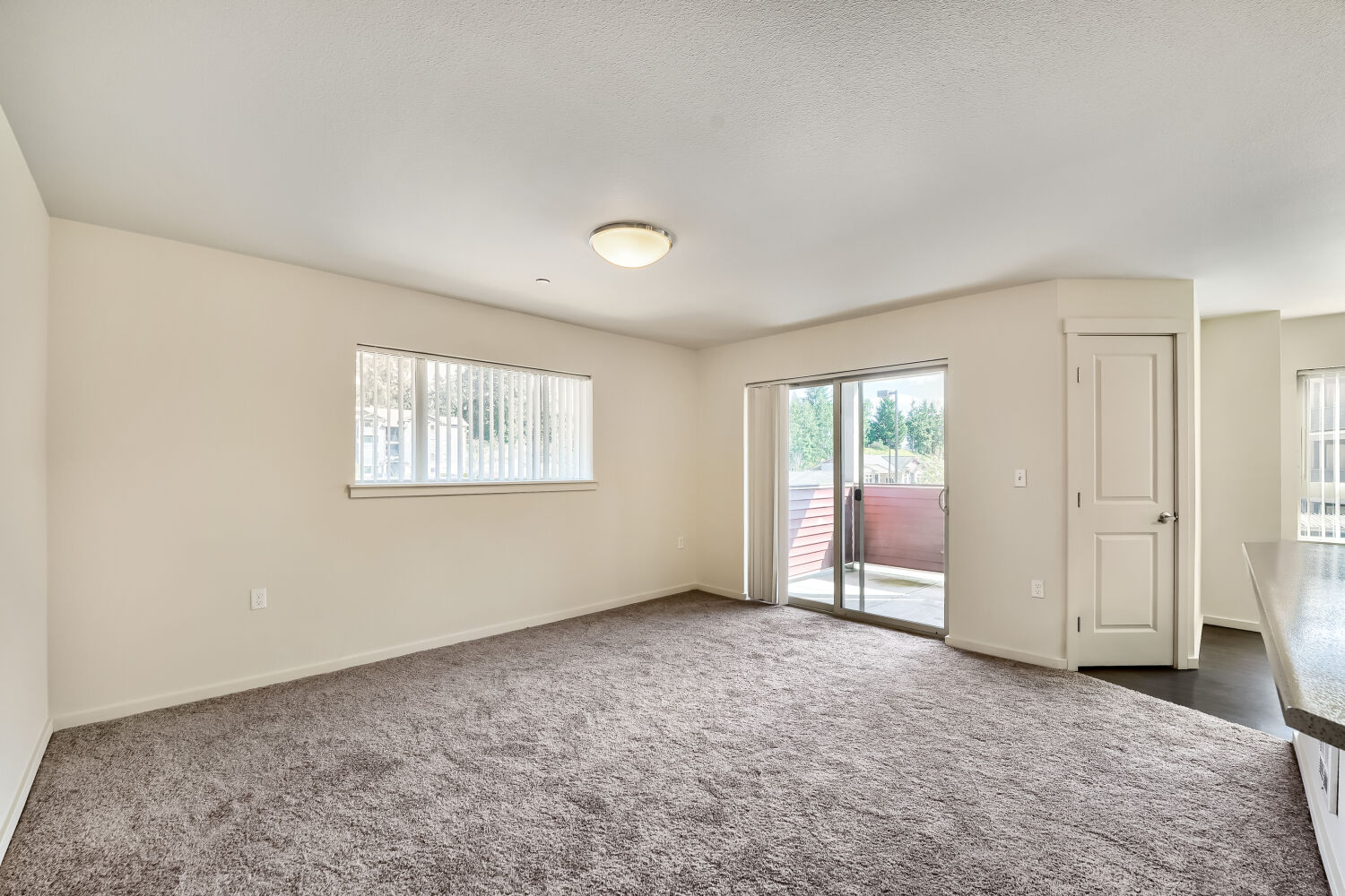 living room with patio doors