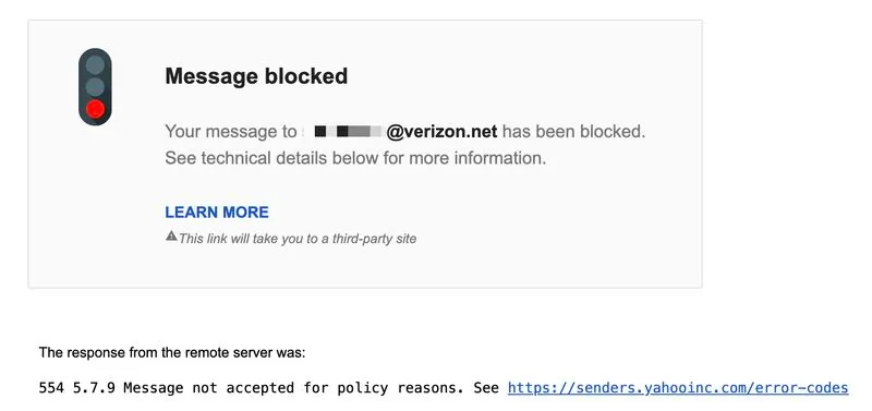 Yahoo Rejecting Forwarded Emails Due to Authentication Failures