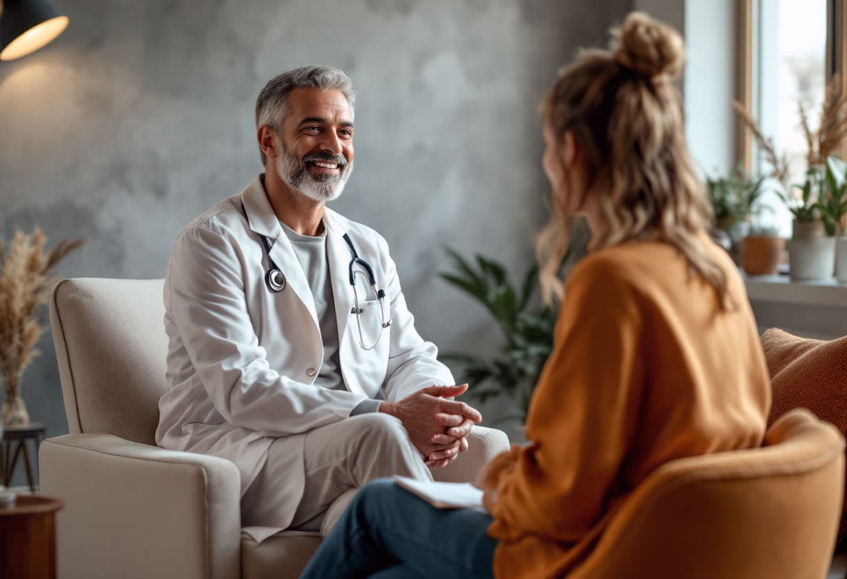 image of a doctor talking to a patient