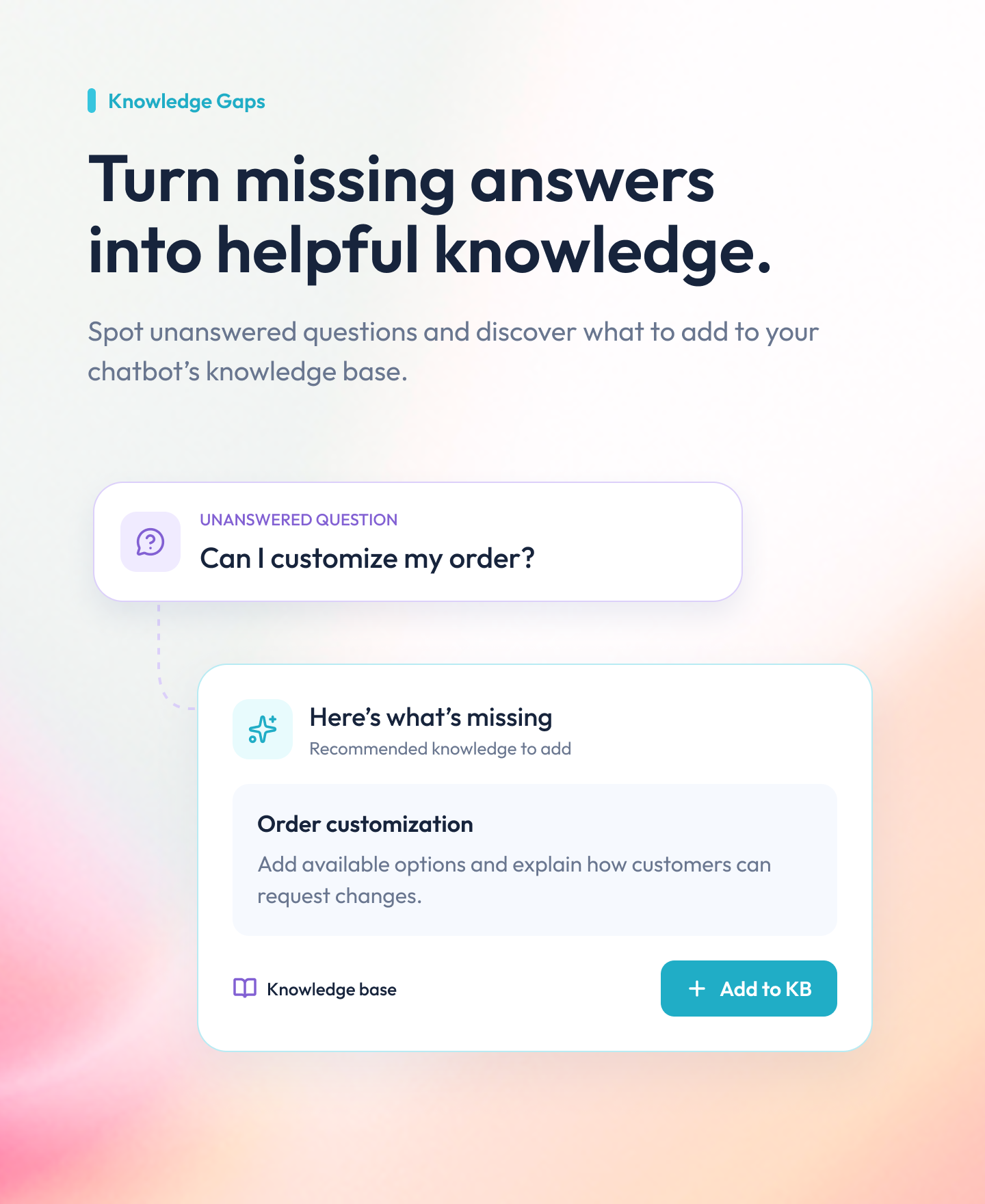Knowledge Gaps: Turn missing answers into helpful knowledge.