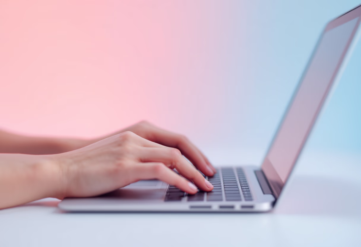 image of someone typing on a keyboard (for a b2b saas)