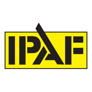 IPAF logo in black letters on a yellow rectangular background with a stylized A.