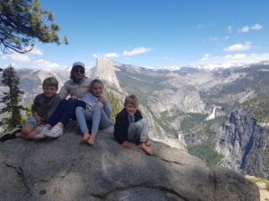 Nerita and her children in America