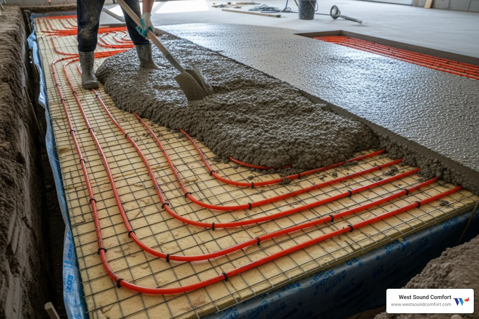 radiant floor heating - installing radiant floor heating in concrete slab