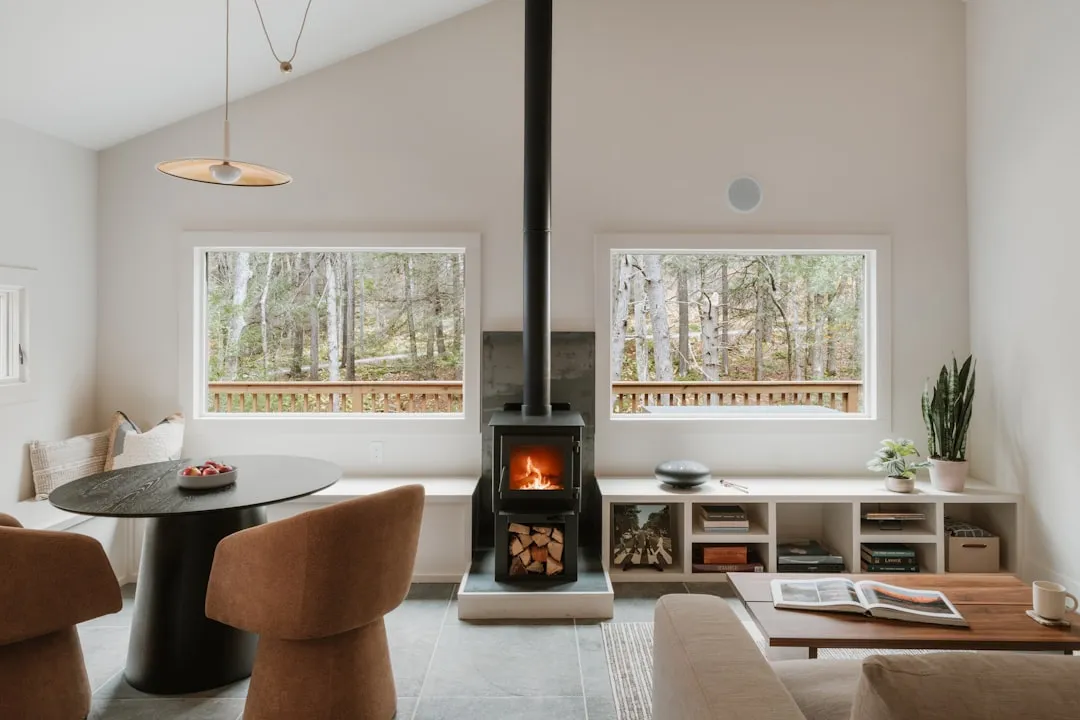 cozy living room fireplace winter - licensed furnace contractor in tahuya, wa