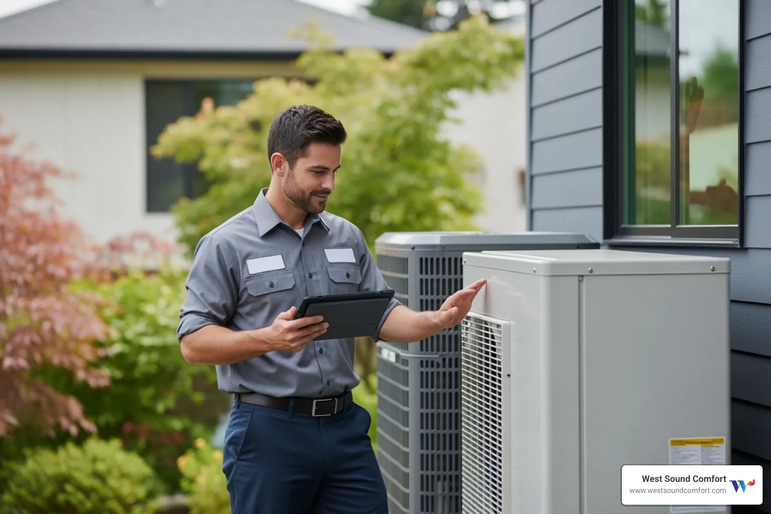 Infographic showing the key qualifications to look for in a certified heat pump technician: NATE certification for verified knowledge, Washington State licensing for legal compliance, bonded and insured status for homeowner protection, local experience in Kingston's climate, and comprehensive service offerings including installation, repair, and maintenance - certified heat pump technician in kingston, wa