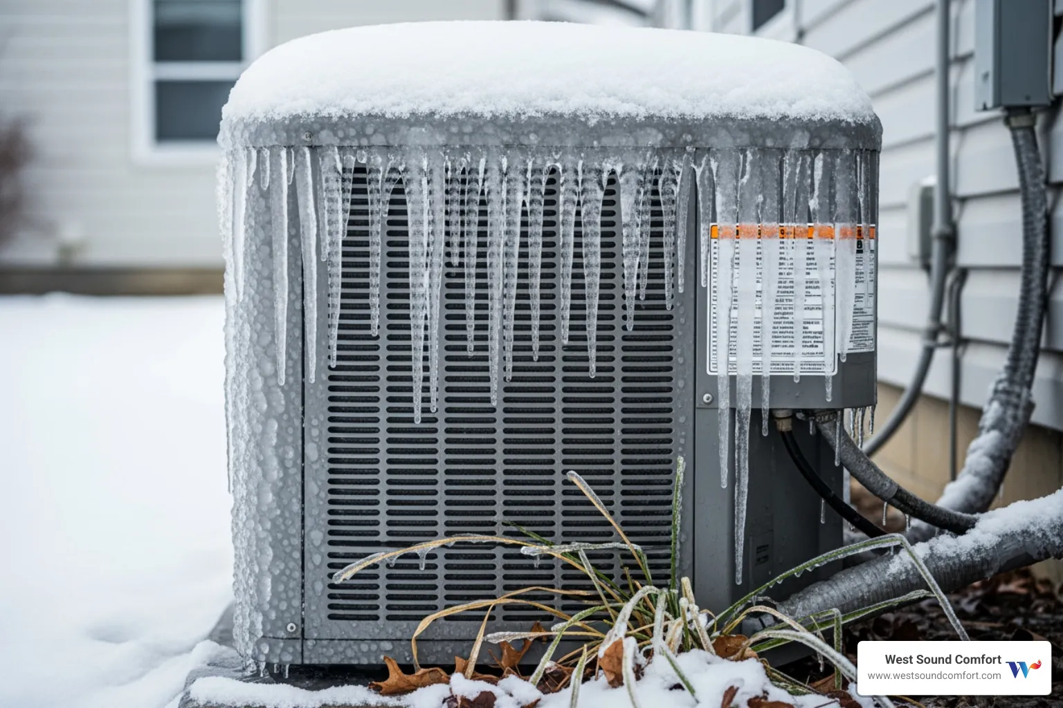 outdoor ductless unit covered in ice - 24 hour ductless mini-split service in kingston, wa