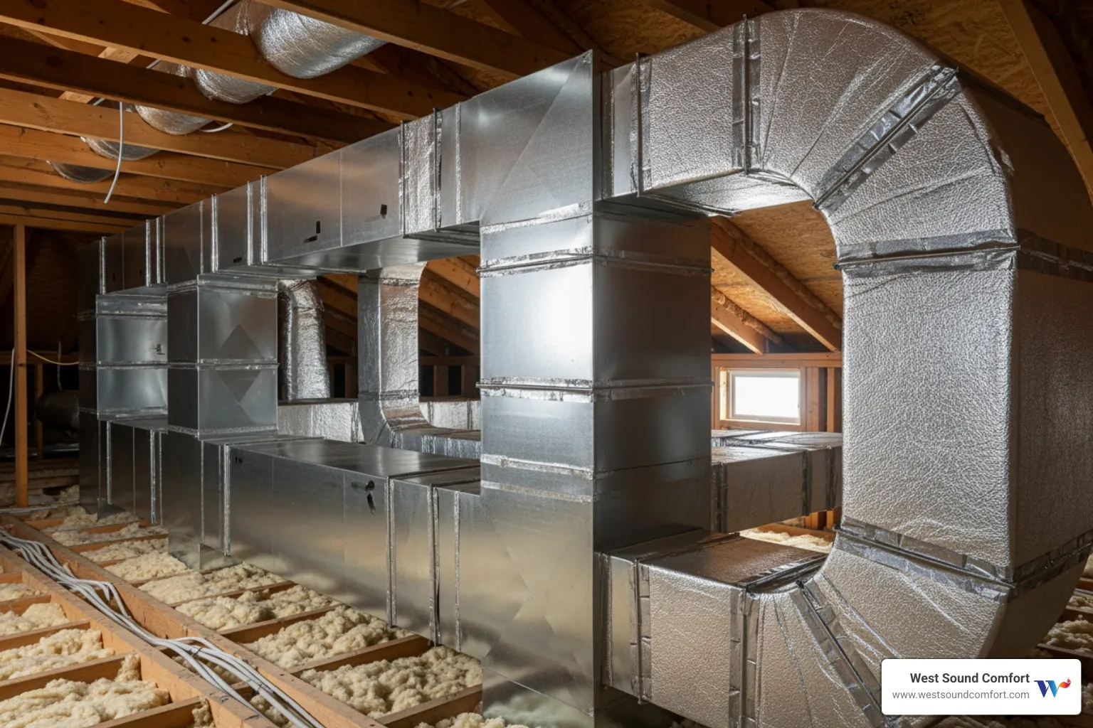 sealed ductwork in attic - furnace blowing cold air in bainbridge island, wa