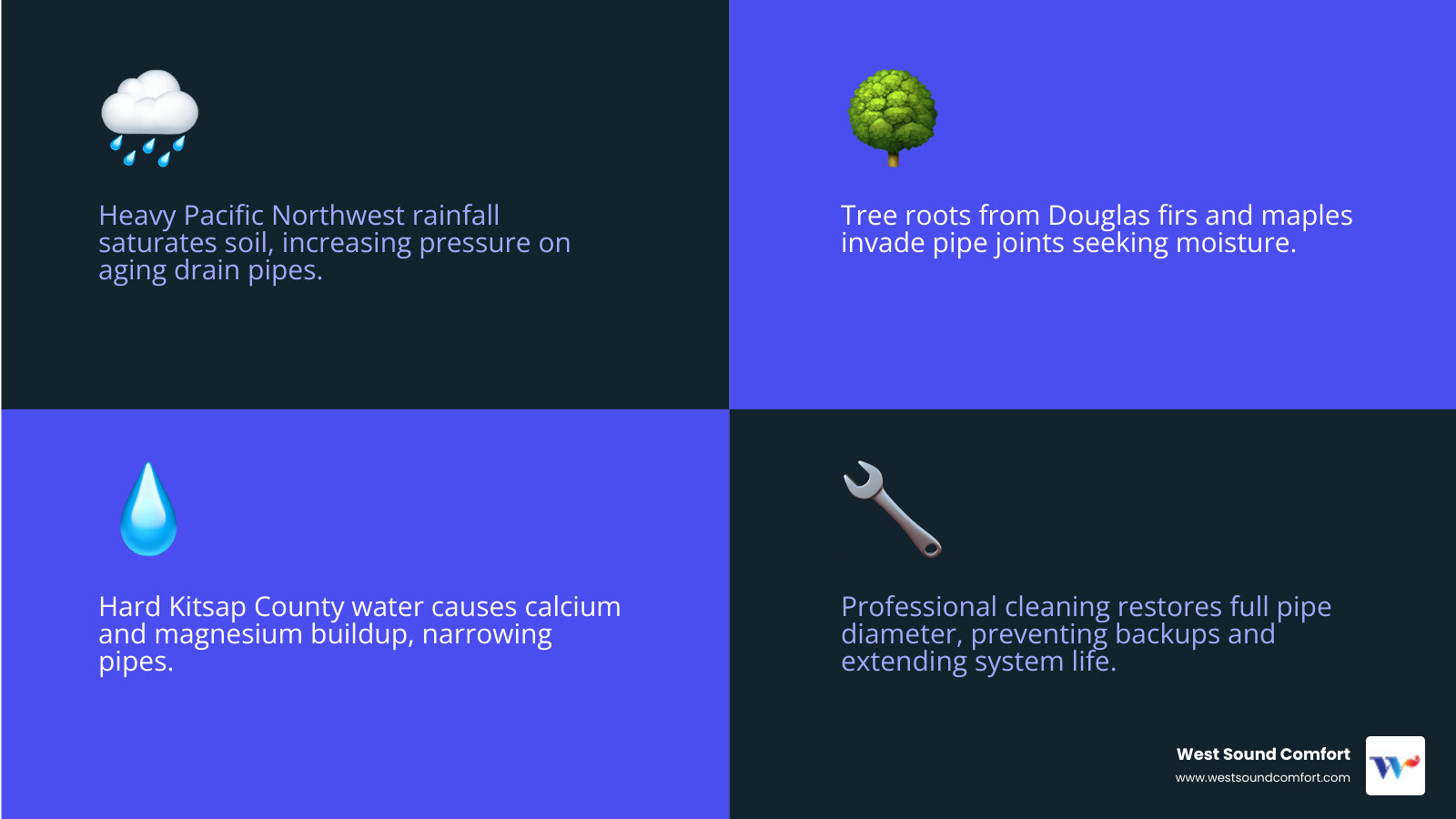 Infographic showing long-term benefits of professional drain cleaning maintenance for Silverdale WA homeowners Infographic showing long-term benefits of professional drain cleaning maintenance for Silverdale WA homeowners