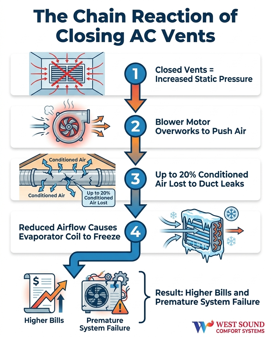 The Chain Reaction of Closing AC Vents