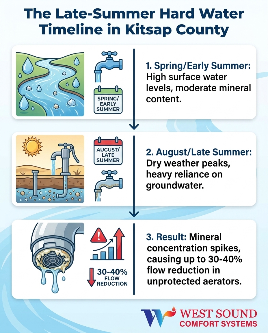 The Late-Summer Hard Water Timeline in Kitsap County