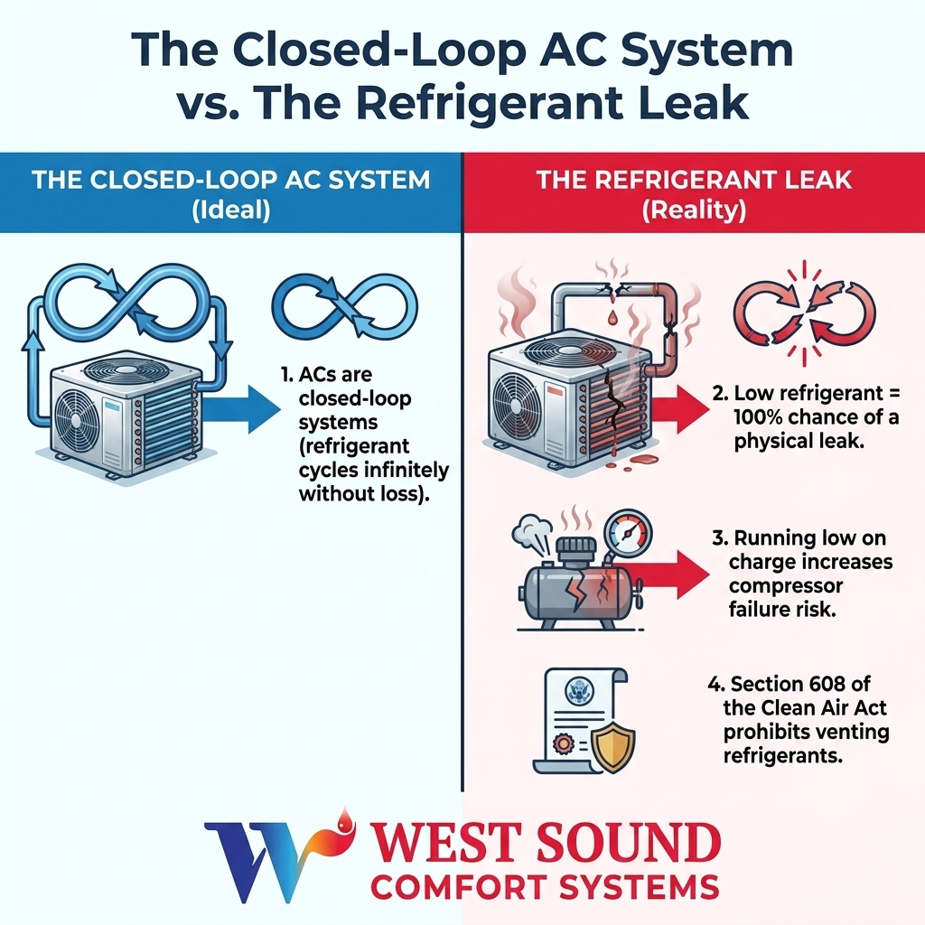 The Closed-Loop AC System vs. The Refrigerant Leak