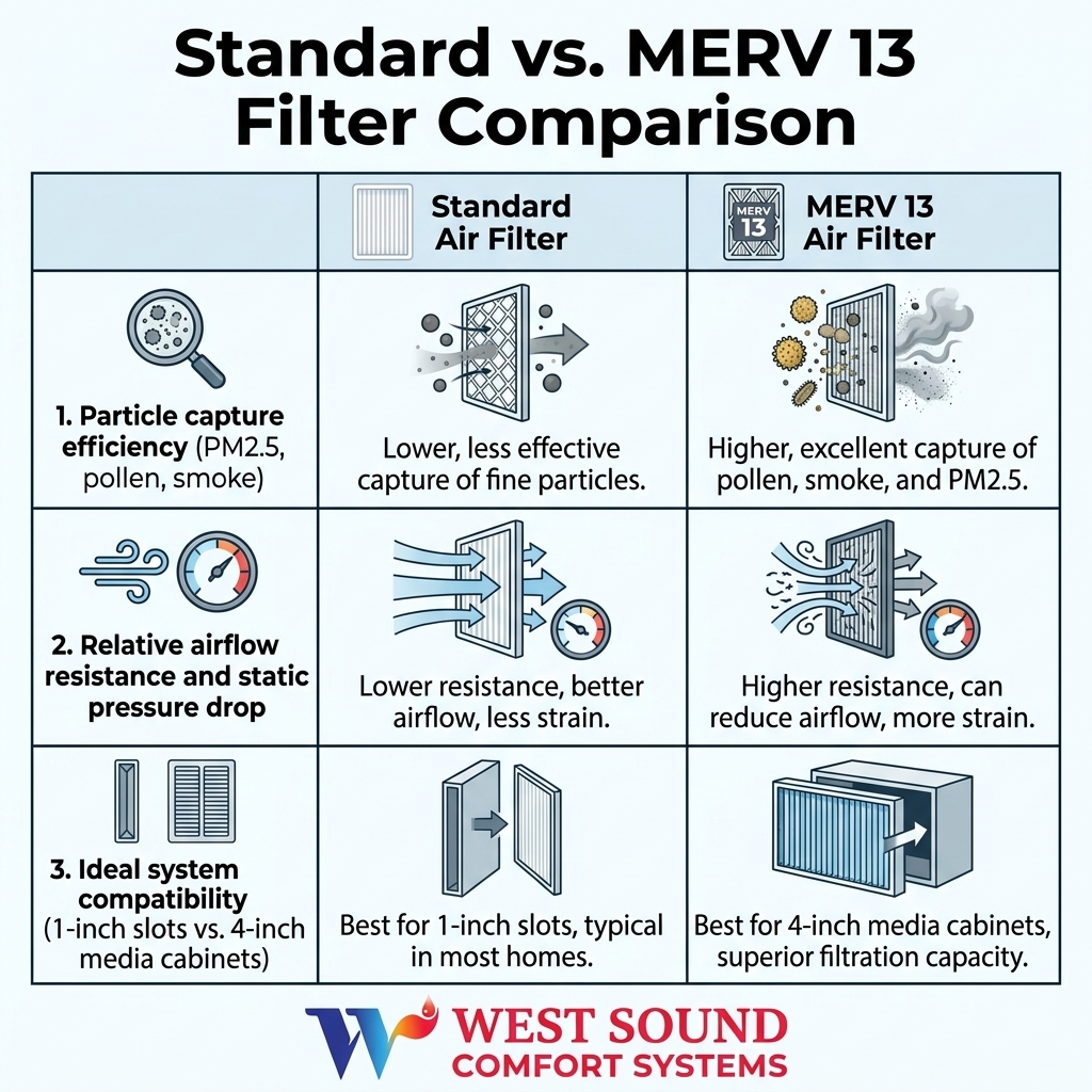 Standard vs. MERV 13 Filter Comparison