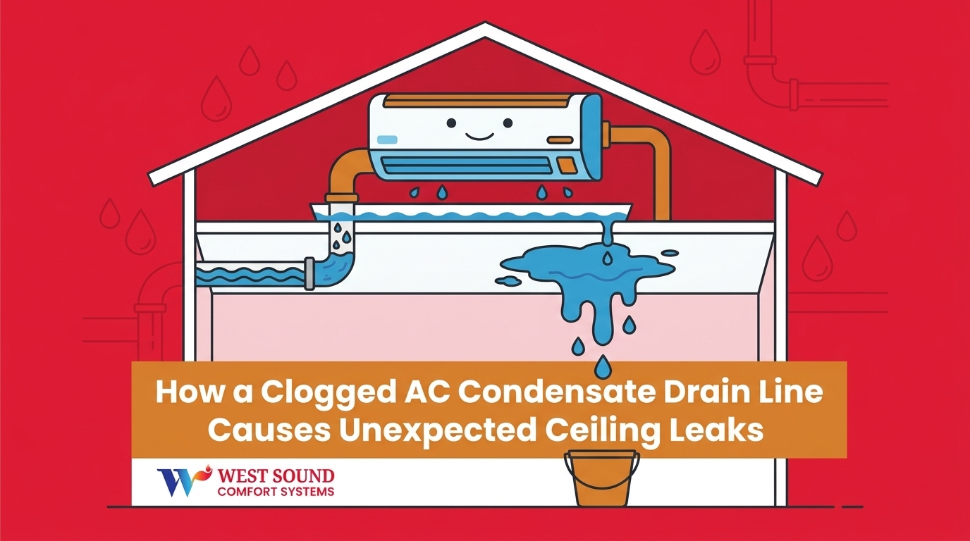 How a Clogged AC Condensate Drain Line Causes Unexpected Ceiling Leaks