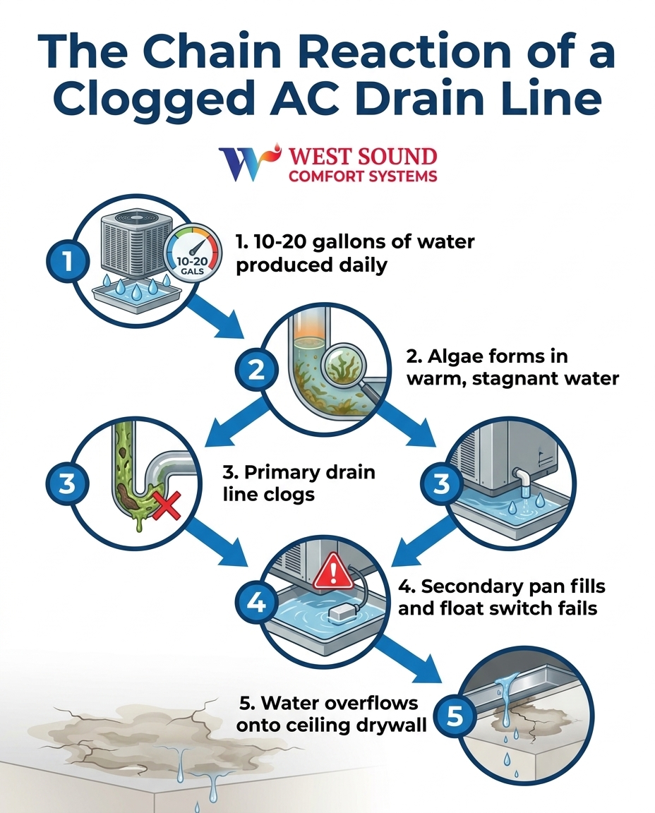 The Chain Reaction of a Clogged AC Drain Line