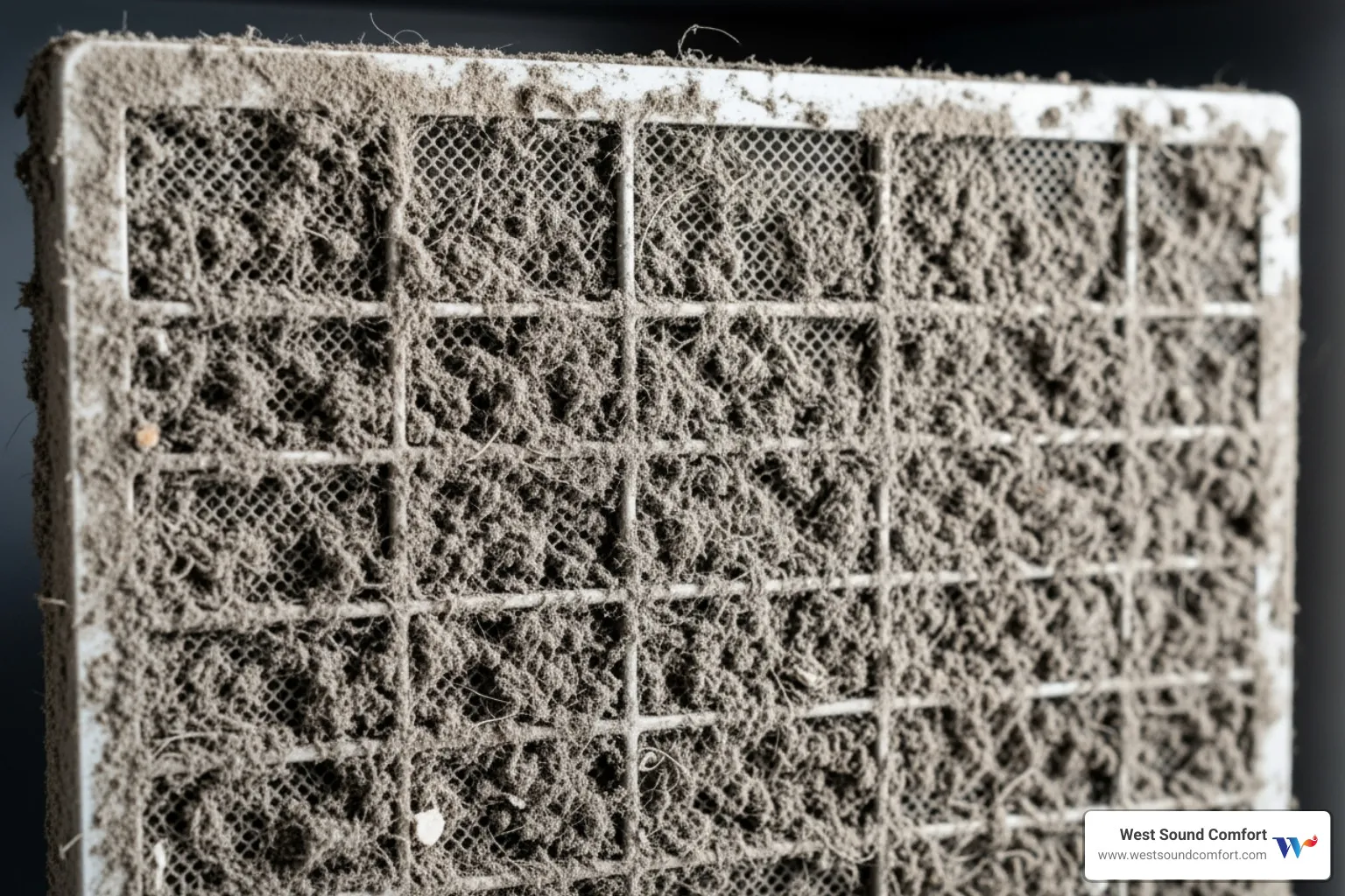 dirty, clogged mini-split air filter - ductless mini-split leaking water in silverdale, wa