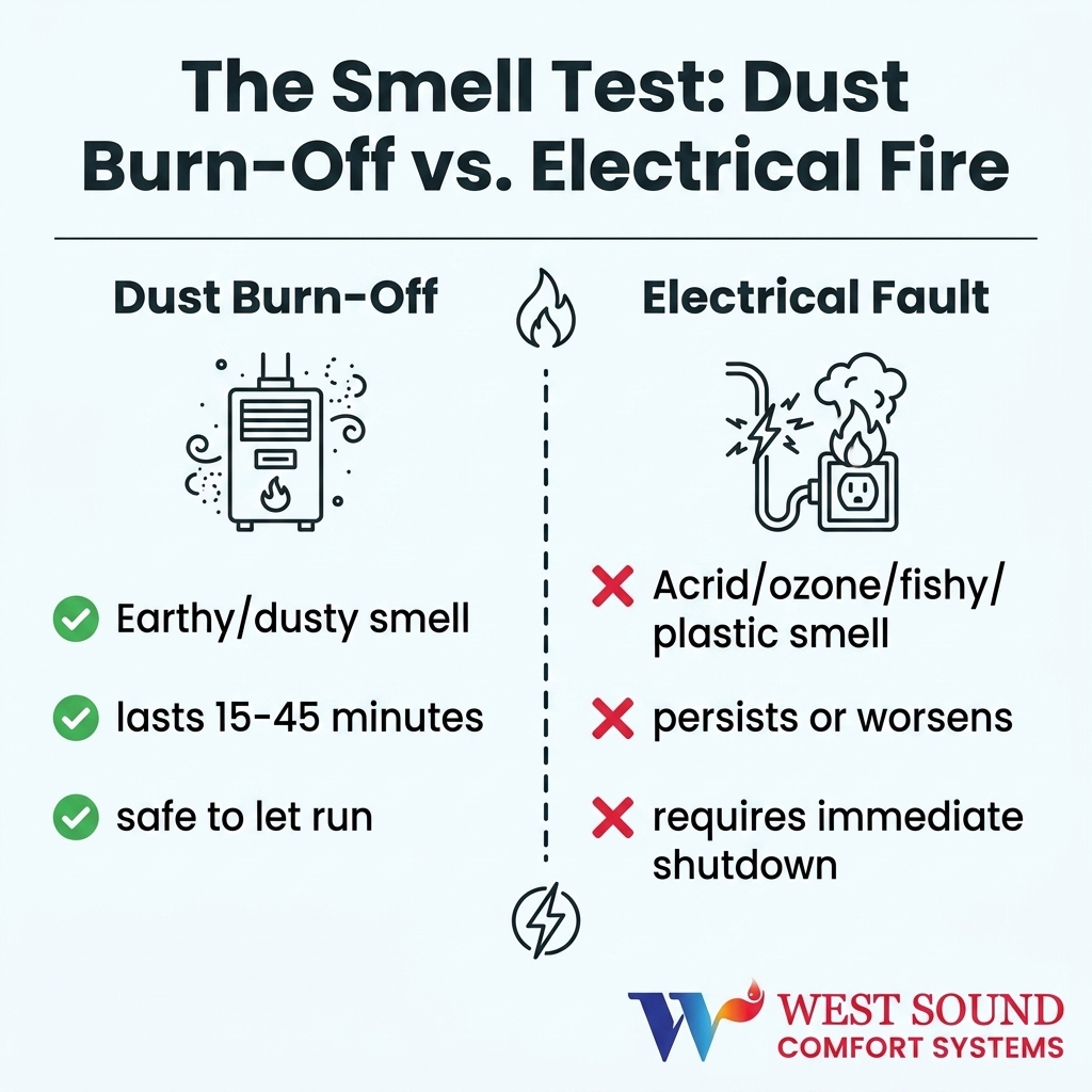 The Smell Test: Dust Burn-Off vs. Electrical Fire