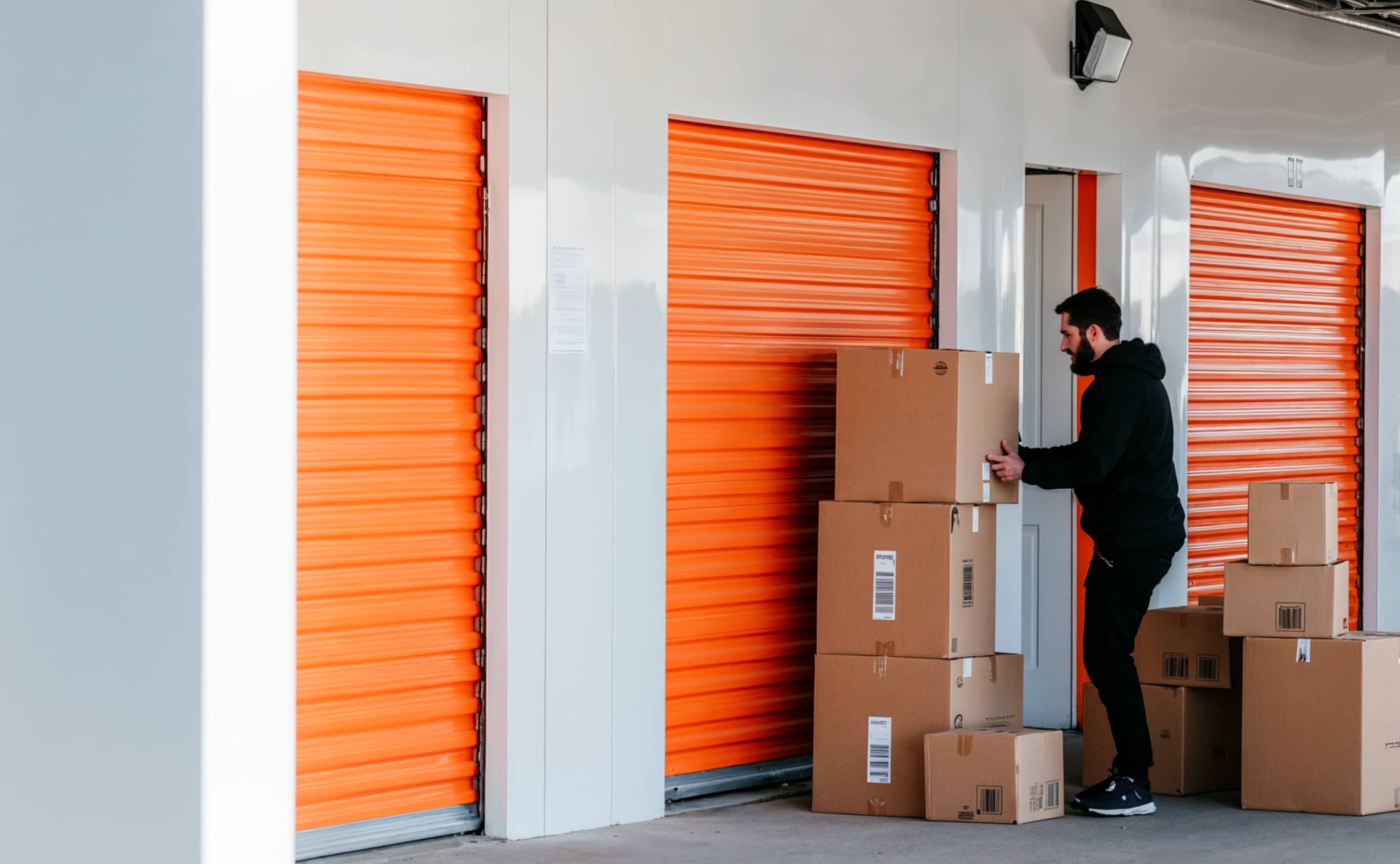 Man Holding Box - SelfStorage X Webflow Template
