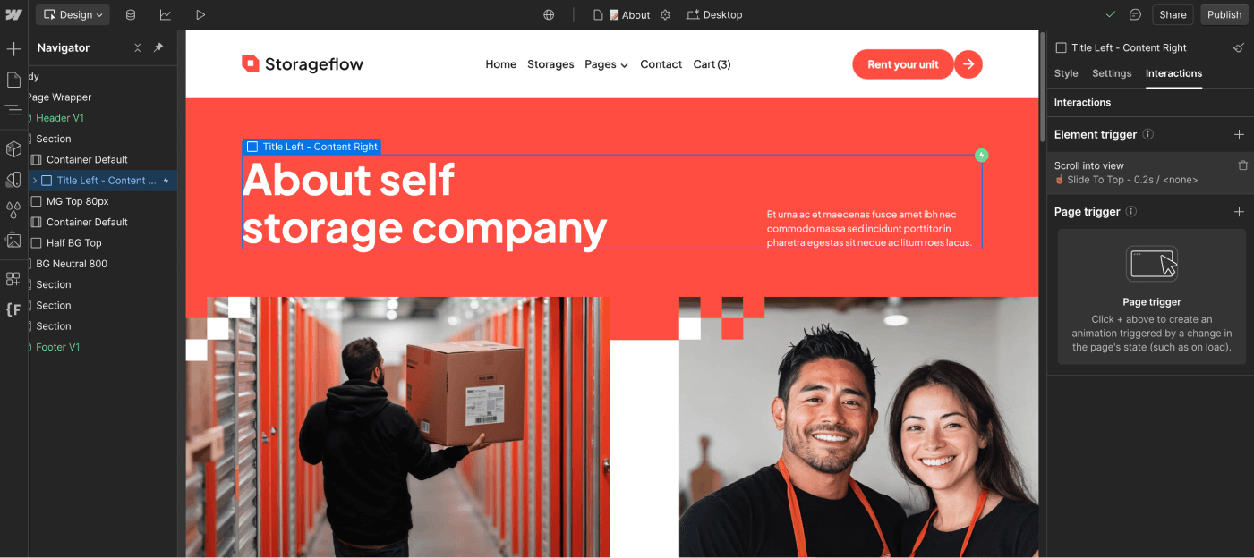 Animations - Storageflow Webflow Template | BRIX Templates
