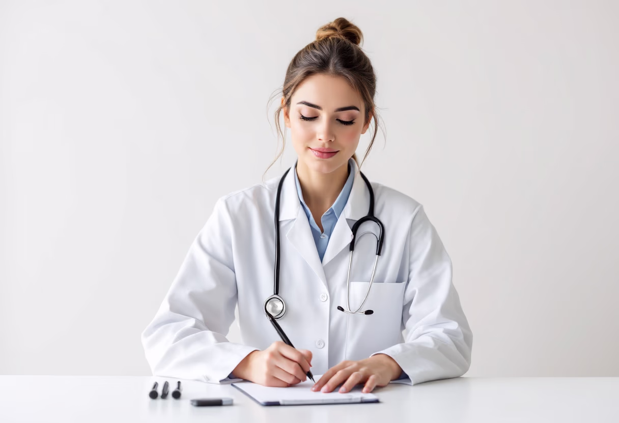 image of a vet writing notes