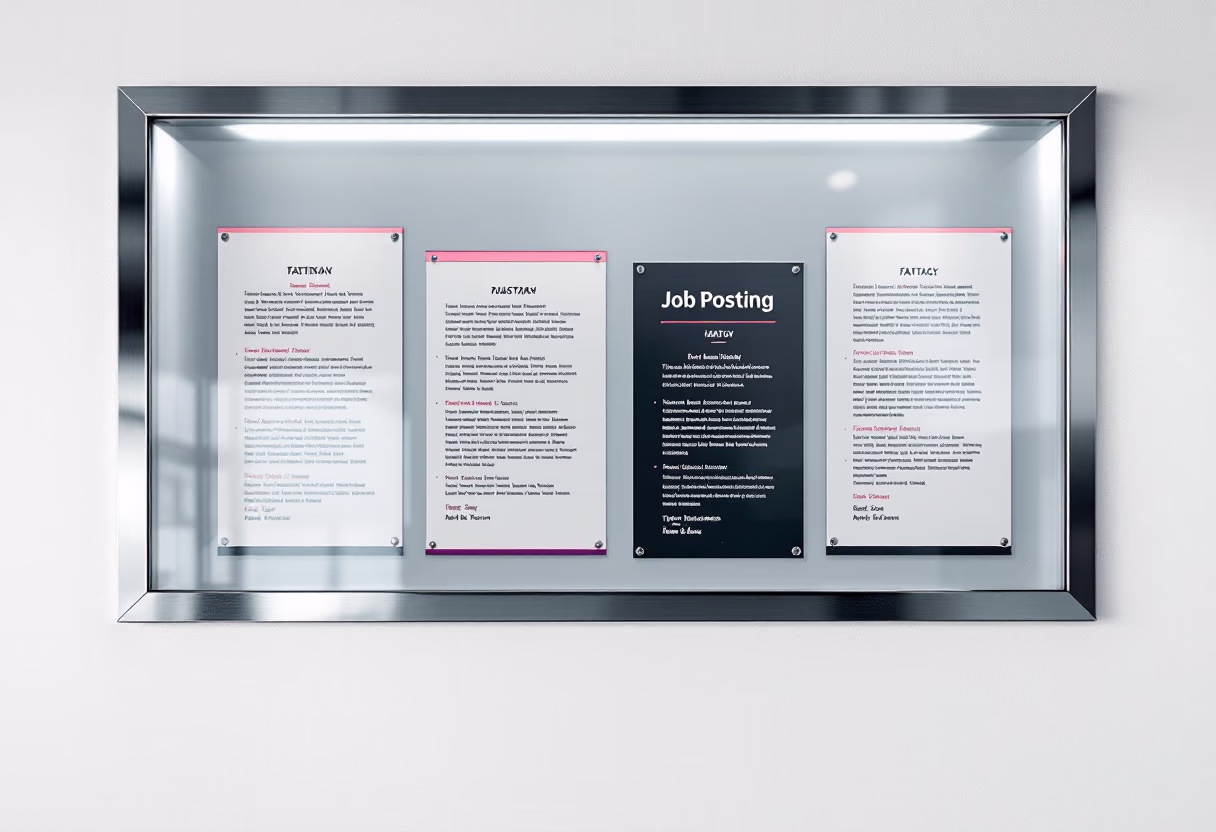 image of job posting board for a tattoo studio