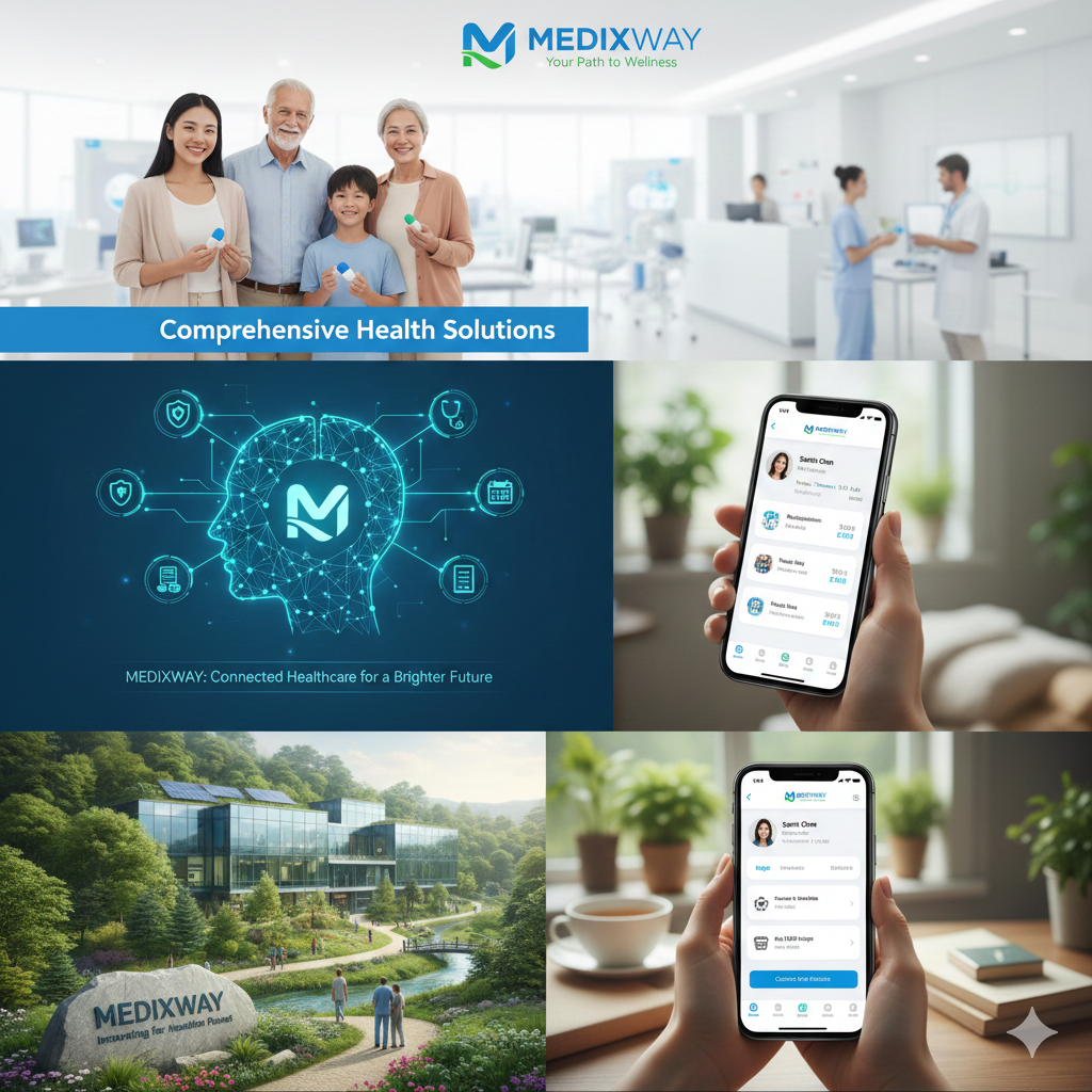 [background image] variety of pharmaceutical products on display (for a pharmacy)