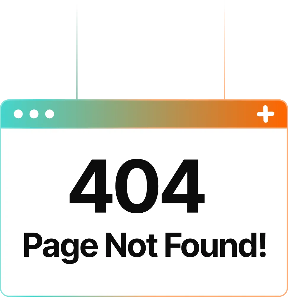 Browser window displaying a 404 error with the message 'Page Not Found!' in bold black text.