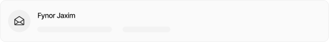 User interface element showing an avatar icon and the name Fynor Jaxim with a loading placeholder.