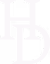Monogramme stylisé combinant les lettres H et D en blanc.